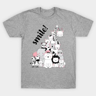 Smile! Cute Animal Doodle T-Shirt